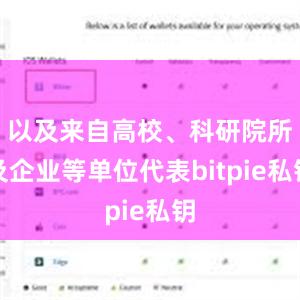 以及来自高校、科研院所及企业等单位代表bitpie私钥